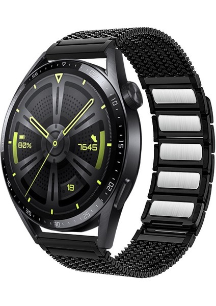 Hongshou-Huawei Watch 4/4 Pro Için Manyetik Toka Zinciri Metal Kayış (Yurt Dışından)