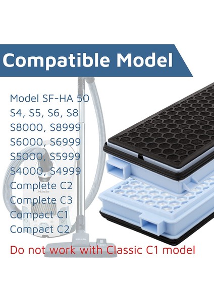 Aa 50 Için 3 Hepa Filtre Elektrikli Süpürge Filtresi Için Aktif Airclean Filtresi Kompakt C1 C2 Komple C2 C3 (Yurt Dışından) modelleri