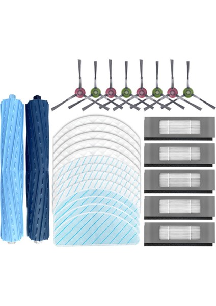 Kauçuk Rulo Ana Fırça Filtresi Yan Fırçalar Paspas Bezi Filtresi Deebot Ozmo T9 T9 + (Yurt Dışından)