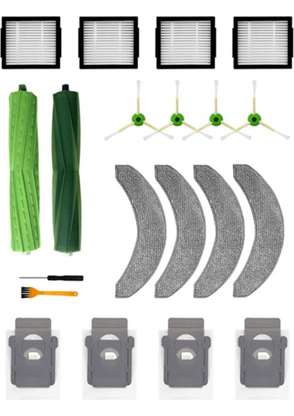 Combo J7+ Robot Süpürge Ana Fırça Yan Fırça Hepa Filtre Toz Torbası Yedek Parça Aksesuarı (Yurt Dışından)