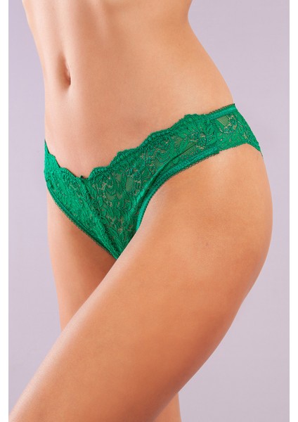 Gcolors Yeşil Dantelli Mini Slip Külot