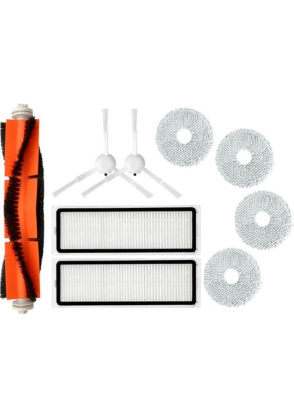 9 Adet Yedek Yedek Parça Kiti S10/S10 Pro Robotlu Süpürge Ana Yan Fırça Hepa Filtre Paspas Bezi (Yurt Dışından)