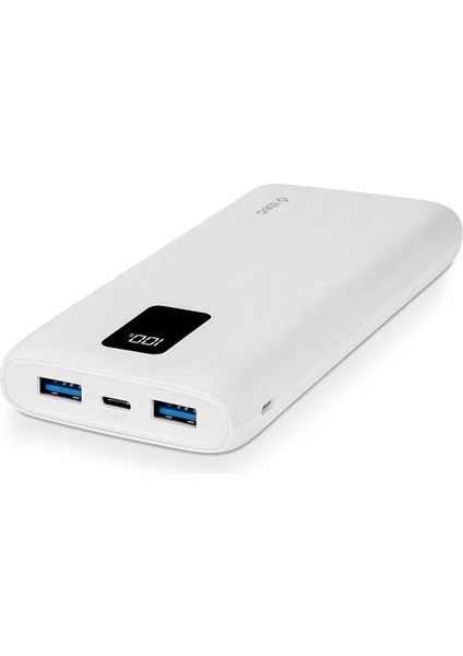 ttec PowerSlim Trio LCD 10.000mAh PD 22,5W Dahili Kablolu Taşınabilir Şarj Aleti / Powerbank