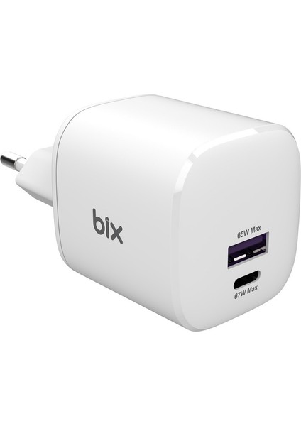 SV67 65W GaN USB-A SuperVooc 2.0 + 67W PD Type-C Çift Bağlantı Noktalı Yüksek Hızlı Şarj Cihazı, Oppo Find X2, Reno 6, 5, 4, Realme 8 Pro, GT Neo 2, Samsung Galaxy S24 ile Uyumlu