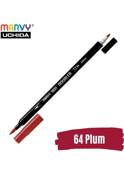 Artist Brush Pen 1800 Çift Taraflı Firça Uçlu Kalem 64 Plum