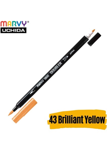 Artist Brush Pen 1800 Çift Taraflı Firça Uçlu Kalem 43 Brilliant Yellow