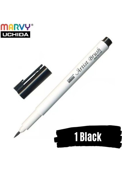 Artist Brush Pen 1100 Firça Uçlu Kalem 01 Black