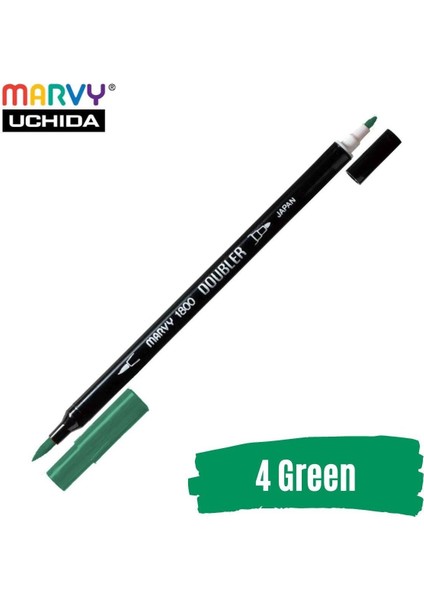 Artist Brush Pen 1800 Çift Taraflı Firça Uçlu Kalem 04 Green