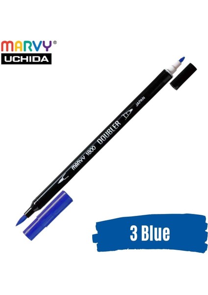 Artist Brush Pen 1800 Çift Taraflı Firça Uçlu Kalem 03 Blue