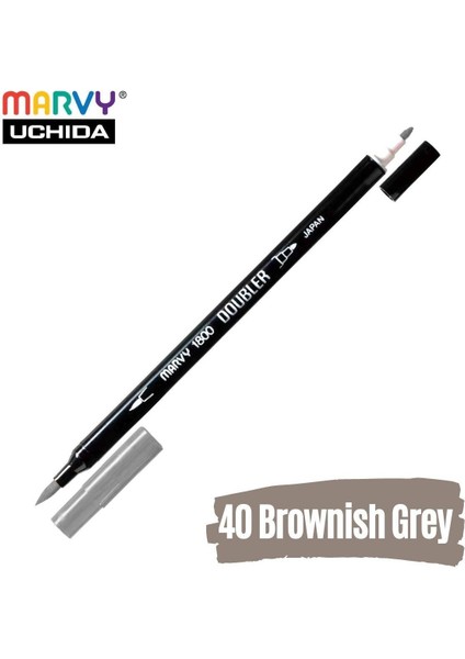 Artist Brush Pen 1800 Çift Taraflı Firça Uçlu Kalem 40 Brownish Grey fiyatları