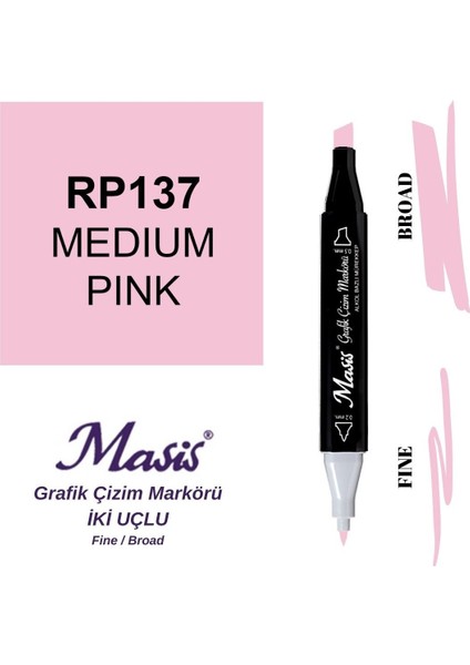 Twin Çift Uçlu Marker Kalemi 137 Medium Pink
