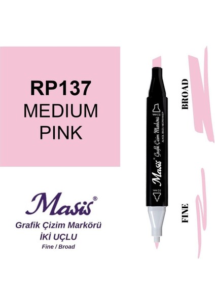 Twin Çift Uçlu Marker Kalemi 137 Medium Pink fiyatları