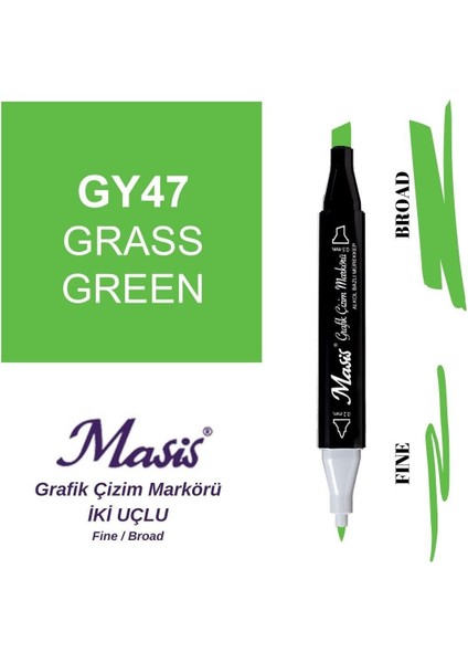 Twin Çift Uçlu Marker Kalemi 47 Grass Green