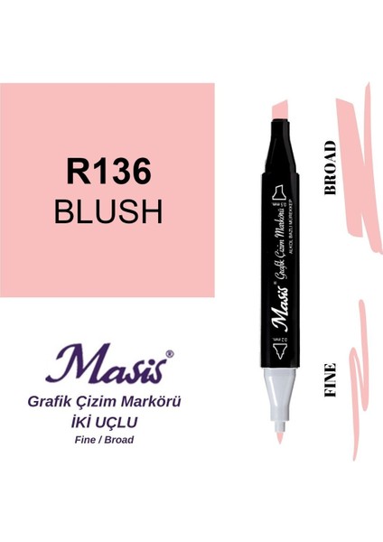 Twin Çift Uçlu Marker Kalemi 136 Blush