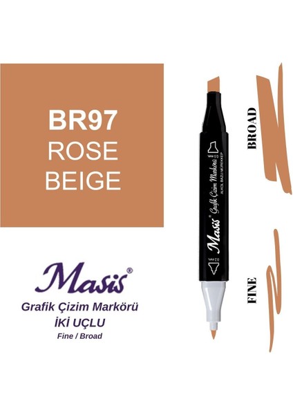 Twin Çift Uçlu Marker Kalemi 97 Rose Beige