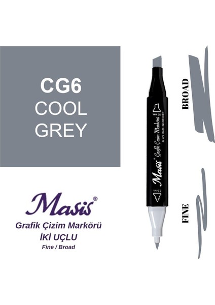 Twin Çift Uçlu Marker Kalemi Cg6 Cool Grey