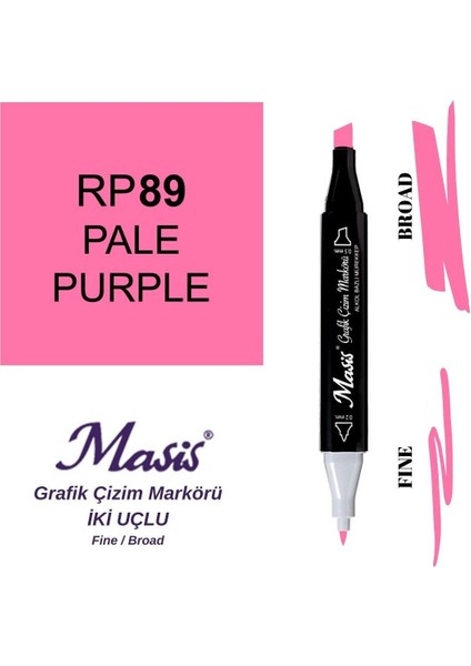 Twin Çift Uçlu Marker Kalemi 89 Pale Purple