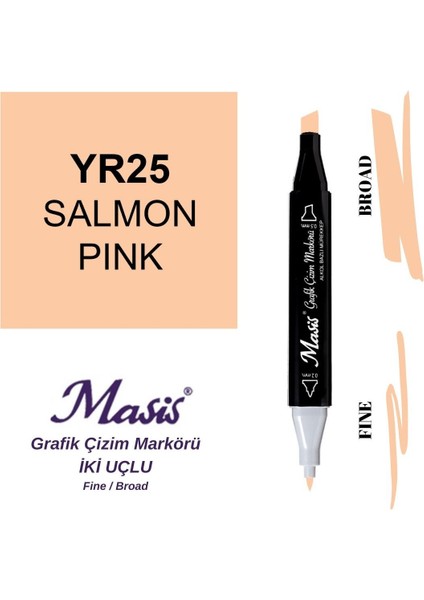 Twin Çift Uçlu Marker Kalemi 25 Salmon Pink