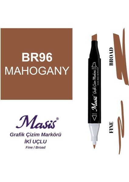 Twin Çift Uçlu Marker Kalemi 96 Mahogany