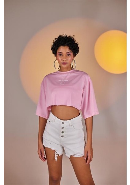 Holly Crop Tshirt Pembe fırsatları