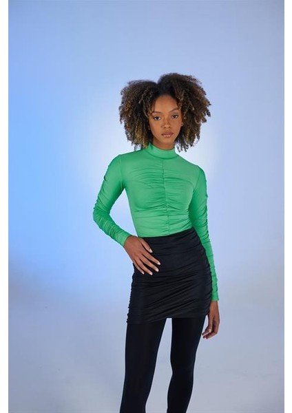 Draped Bluz Yeşil