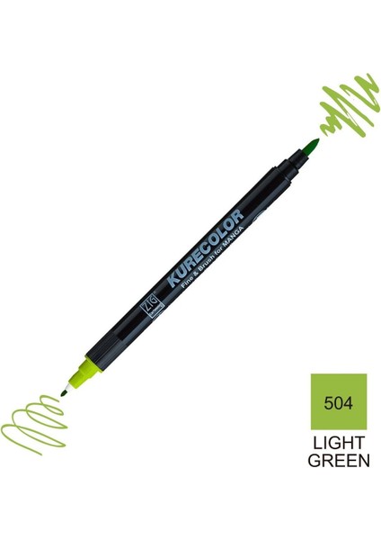 Kurecolor Mangaka Fine&brush Çift Taraflı Kalem CNKC-2200 No 504 Light Green