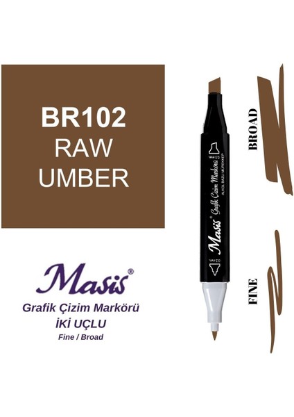 Twin Çift Uçlu Marker Kalemi 102 Raw Umber