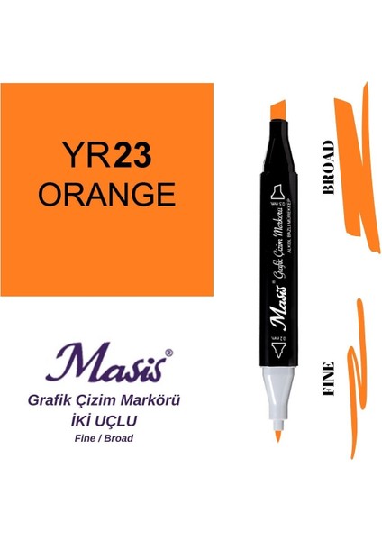Twin Çift Uçlu Marker Kalemi 23 Orange