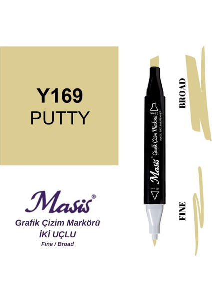 Twin Çift Uçlu Marker Kalemi 169 Putty