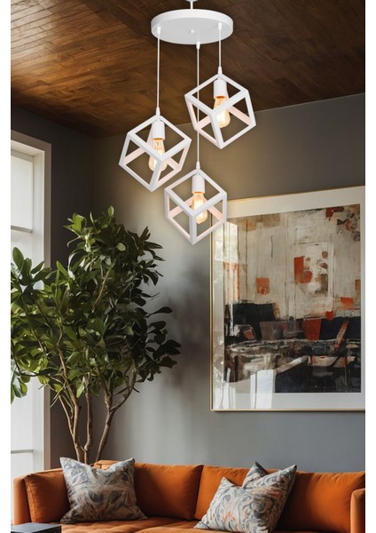 Beyaz Sarkıt Avize Salon Mutfak Koridor Yatak Odası Lamba