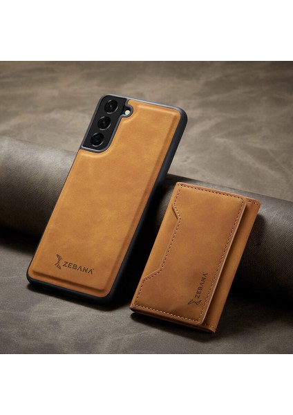 Samsung Galaxy S21 Fe 5g Uyumlu Kılıf Zebana 2in1 Elite Class Cüzdanlı Deri Kılıf Kahverengi modelleri