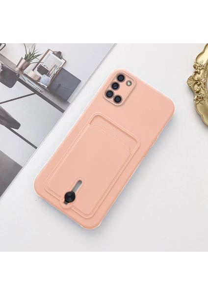 Samsung Galaxy A31 Uyumlu Kılıf Zebana Kartlıklı Sweet Yumuşak Silikon Kılıf Rose Gold