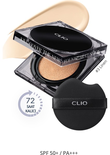 Kalıcı Kapatıcılık Sunan Cushion Clio Kill Cover The New Founwear Cushion+Refill(3 LINEN)SPF50+PA+++