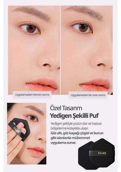 Mat Bitişli Kapatıcılık Sunan Cushion Clio Kill Cover Fixer Cushion+Refill (02 LINGERIE)SPF50+ Pa+++