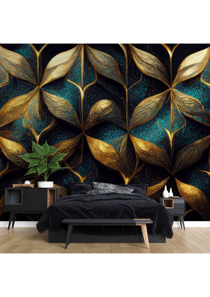 Gold-Mavi Desenli
