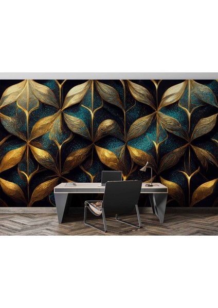 Gold-Mavi Desenli