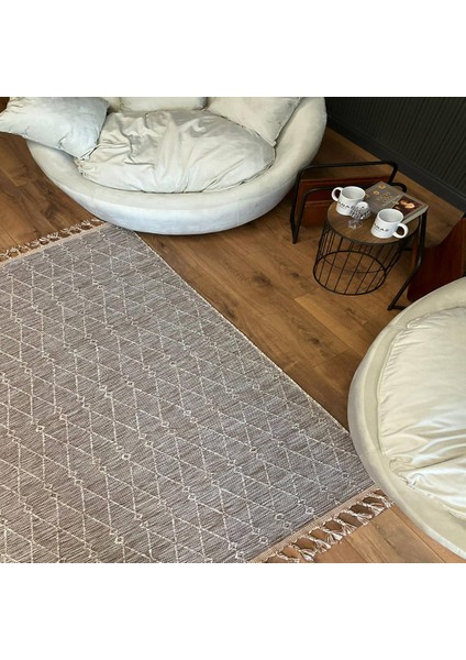 Saraz Halı Macro Home Stıl Kilim 1603 Bej Salon Halısı Koridor Halısı Mutfak Halısı Yolluk