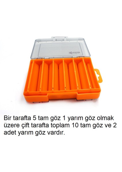 7221 Turuncu Çift Taraflı Maket Kutusu 12 Gözlü 14X10X3CM (Max 7cm Maketler Için)