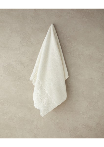 Oyster Pamuklu Yüz Havlusu Ekru