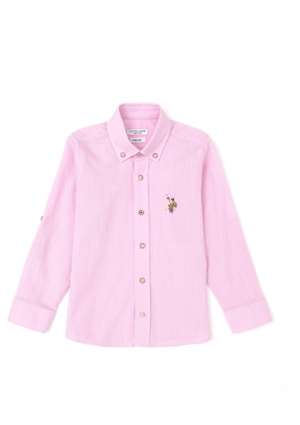 U.S. Polo Assn. Erkek Çocuk Pembe Basic Gömlek 50283994-VR041