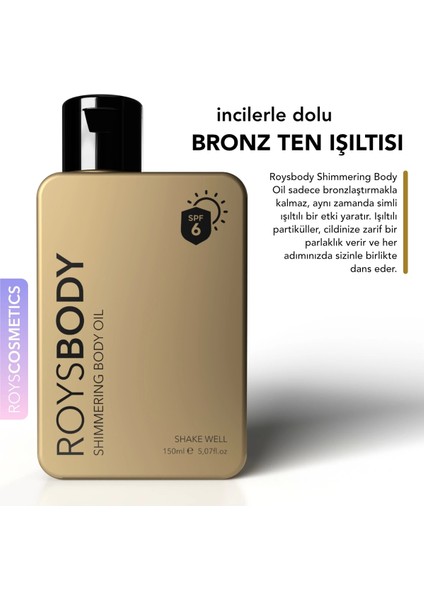 Yoğun Bronzlaştırıcı Altın Işıltılı Güneş Yağı SPF 6 150 Ml