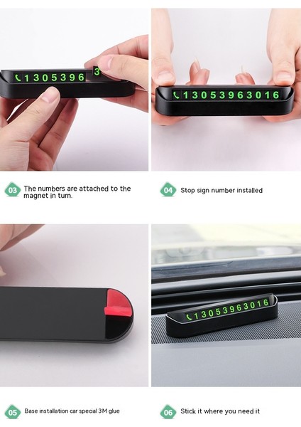 Geçici Park Plakası Numarası Hareketli Telefon Plakası Güneş Kremi Presi Karanlıkta Parlayan Gizli Araba Süsleri (Yurt Dışından) modelleri