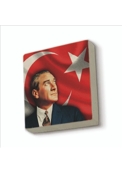 Atatürk Baskılı Doğaltaş MAGNETKRT-100BUZDOLABI Süsü