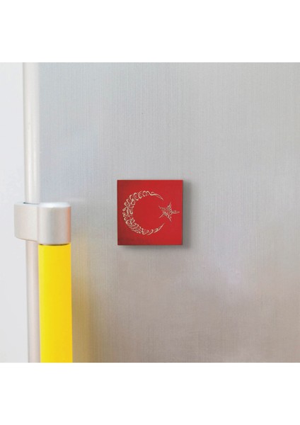 Kelime-I Tevhid Hilal Besmele Yıldız Baskılı Doğaltaş MAGNETKH-051BUZDOLABI Süsü modelleri