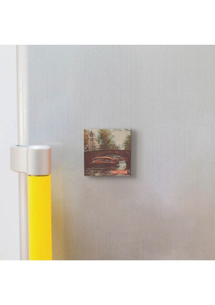 Amsterdam Görseli Baskılı Doğaltaş MAGNETKRG-016BUZDOLABI Süsü fiyatları