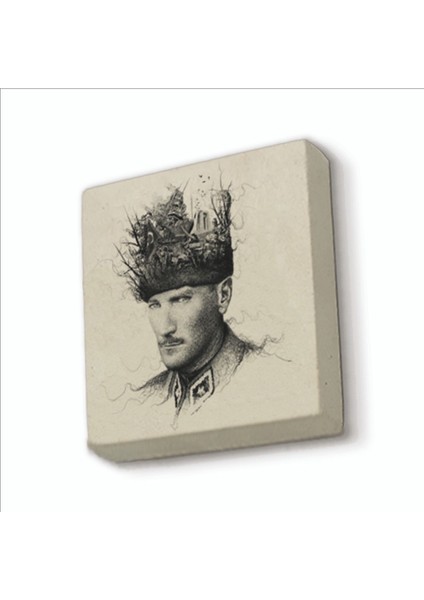 Atatürk Baskılı Doğaltaş MAGNETKRT-106BUZDOLABI Süsü