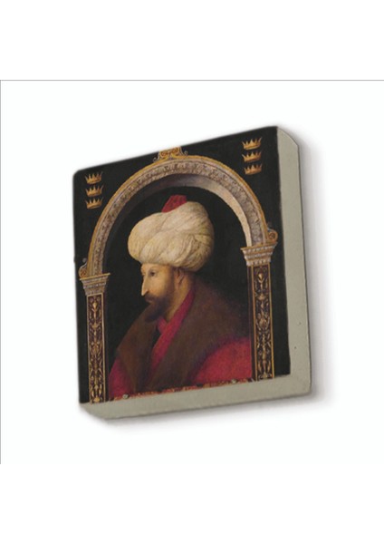 Fatih Sultan Mehmet Gentile Bellini ÇIZIMI,1480 Baskılı Doğaltaş MAGNETKRT-088BUZDOLABI Süsü