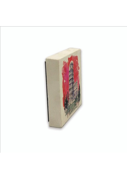 Pisa Kulesi Baskılı Doğaltaş MAGNETKRG-051BUZDOLABI Süsü