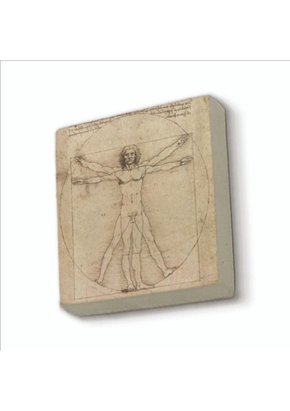 Vitruvius Adamı Leonardo Da Vinci, 1492 Baskılı Doğaltaş MAGNETKRG-141BUZDOLABI Süsü
