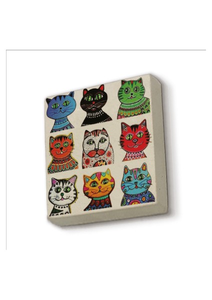 Kediler Baskılı Doğaltaş MAGNETKRG-166BUZDOLABI Süsü